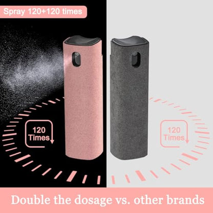 2 Pack Screen Cleaner Spray and Wipe for Laptop Monitor and Car Screens, Phone Touchscreen Mist Cleaning Kit for Cellphone, Tablet, PC, Computer, LCD, Eyeglass, iPhone, iPad, Mac Pro - Grey and Pink - color: Grey, Pink