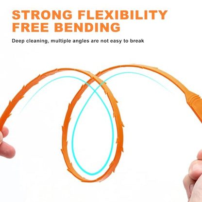 Drain Snake Clog Remover - 4 Pack 20 Inch Flexible Hair Drain Removal Tool for Sink, Shower, Tub & Toilet, Drain Cleaner with Grip Handle - Easy Use Kitchen & Bathroom Drain Opener - style: Drain Snake 4pcs