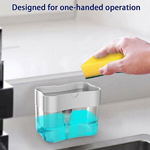 Magik 2-4 Pack 2-in-1 Liquid Soap Pump Press Dispenser Sponge Holder Rack w/Sponge (2 Pack) - size: 2 Pack