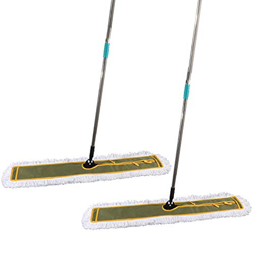 OFO 43inch Industrial Commercial Dust Mop 2 Sets // Heavy Duty Dust Mop // 63inch Length Stainless Steel Handle //Easily Clean Large Area Factory,Shopping Mall,Garage - style: 43 Inch
