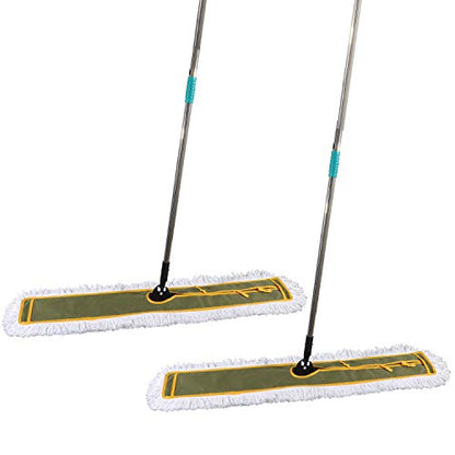 OFO 43inch Industrial Commercial Dust Mop 2 Sets // Heavy Duty Dust Mop // 63inch Length Stainless Steel Handle //Easily Clean Large Area Factory,Shopping Mall,Garage - style: 43 Inch