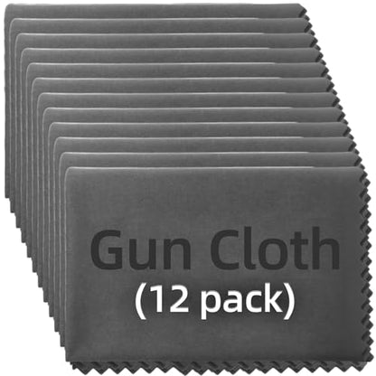 6/12 Pack Microfiber Gun Cleaning Cloth, 12"x12" Lint Free Gun Cleaning Rags - color: Gray, style: 12 Pack
