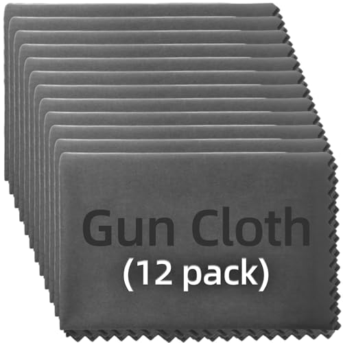 6/12 Pack Microfiber Gun Cleaning Cloth, 12"x12" Lint Free Gun Cleaning Rags - color: Gray, style: 12 Pack