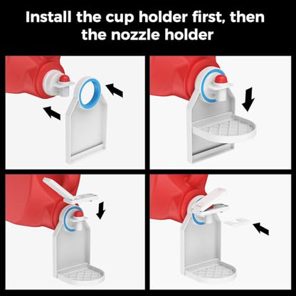 [2 Pack] Laundry Detergent Dispenser Cup Holder & Nozzle Force-Saving Switch, Soap Dispenser,Drip Catcher, for Laundry Room Organization and Storage