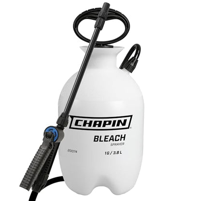 Chapin 20074: Made in the USA Disinfectant Bleach Sprayer, 1-Gallon, Adjustable Cone Nozzle, Compatible with Bleach Solutions and Fungicides, Bonus Spray Shield, Translucent White - size: 1 Gallon Bleach