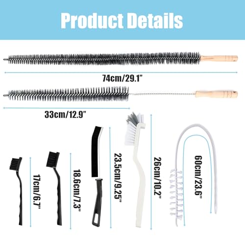 Washing Machine Cleaning Brush,Dryer Vent Cleaner Kit,Crevice Brush for Bathroom, Shower & Kitchen - Scrub Brushes with Long Handle,Household Cleaning Tools Tile, Bathtub, Sink, Grout Cleaning Brushes