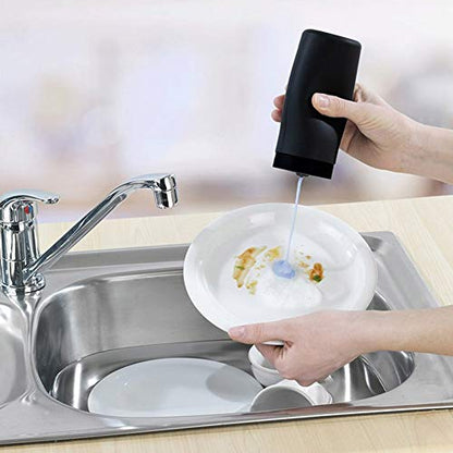 Dishwashing Soap Dispenser,Dishwashing Liquid Dispenser,Dish Detergent Dispenser,Dish Soap Silicone Squeeze Bottle for Kitchen and Bathroom. (Black) - color: Black