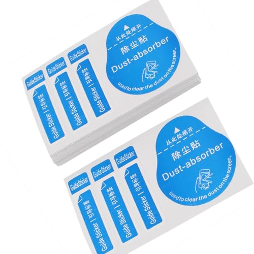 uxcell 50pcs Dust Removal Stickers, Computer Cellphone Tablet Screen Cleaning Decals, 8 x 5cm Laptop Absorber LCD Dusting Stickers Tools for Cell Phone Tempered Glass Screen Film