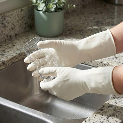 15mil Heavy Duty Reusable Nitrile Cleaning Gloves, 6 Pairs, L | 15mil Thick, 13in Long Cuff, Non PFAS, Food Safe, Chemical Resistant, Non-Slip Grip, Latex Free