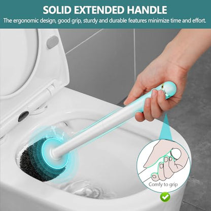Gold Toilet Brush and Holder Set, Toilet Bowl Brush with Long Handle, Easy to Assemble of Compact Toilet Scrubber, Toilet Brush Set with No Leaks Have Vent, Stylish Gold Bathroom Accessories. U - size: 1 pack standard cover
