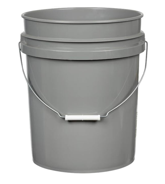 House Naturals 5 Gallon Premium HPDE Plastic Bucket - Made in USA Food Grade Storage Container, BPA Free All Purpose Pail (1, Gray) - color: Gray