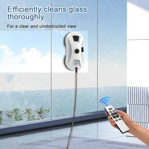 Automatic Window Cleaning Robot, Smart Robot Window Cleaner | window cleaning robot inside and outside with Spray,3000Pa Suction, Intelligent Path Planning, Remote Control for High Glass