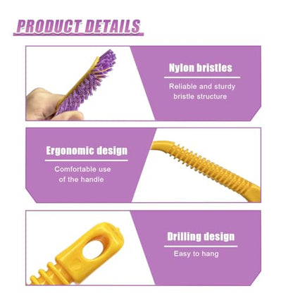 Car Crevice Cleaning Brush, Multipurpose Window Track Detail Brush, Scratch-Resistant Hard Bristle Gap Scrubber for Car, Home, Kitchen, Sink (6PCS) - size: 6PCS