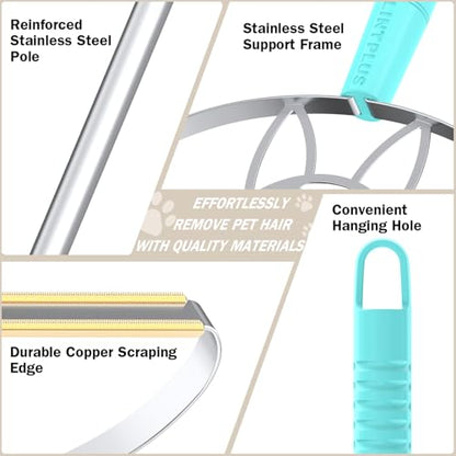 Heavy Duty Carpet Rake – 50" Ultra-Long Pet Hair Remover Tool by LINTPLUS, Deep Cleans Carpets, Rugs & Furniture | Durable Home Cleaning Scraper - size: Ultra