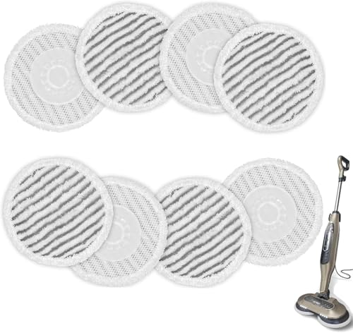 AIR U+ 8 Pack Replacement Steam Mop Pads for Shark S8201 S8001 S7001 S7201 S7000AMZ S7000 S7005 S7020 S7001C Steam Mop, Steam & Scrub All-in-One Scrubbing and Sanitizing, Dirt Grip Scrub Washable Pad - color: White 8 Pack