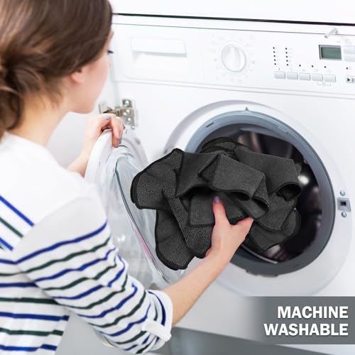 Tanlade Cleaning Cloth Dry Erase Cloth Cleaning Rags Reasonable Kitchen Towels Microfiber Towels Cars Wash(6 x 6 Inch,Black,50 Pcs) - color: Black, size: 6 x 6 Inch