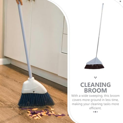 VILLCASE Heavy-Duty Commercial Broom with Long Handle for Indoor Outdoor Use Soft Bristle Patio Sweeping Tool for Courtyard Garage Kitchen Office and Market Cleaning