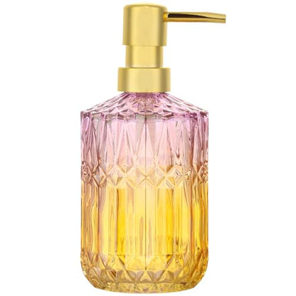 YunNasi Soap Dispenser with Pump, Refillable Liquid Hand Soap Dish Soap Dispensers for Bathroom Counter, Kitchen Sink (PurpleOrange) - color: Purpleorange