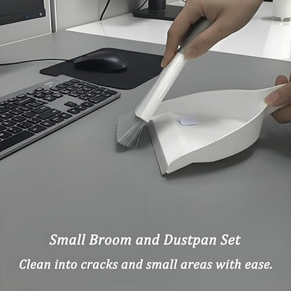 Small Hand Dust Pan and Brush - Small Broom and Dustpan Set, Mini Broom and Dustpan, Compact Dustpans and Brush for Home Cleaning, Sofa, Desk, Guinea Pig Cage, Cat Litter, etc. (Gray 3 Set) - color: Gray, size: 3 Set