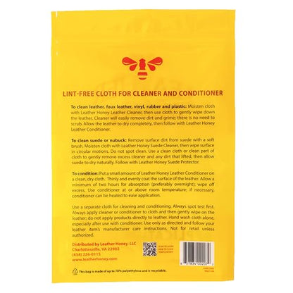 Leather Honey Lint-Free Application Cloth: Microfiber Cloth for Use with Leather Conditioner and Cleaner. Made in The USA Since 1968 - size: Small