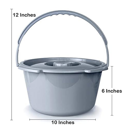 McKesson Commode Replacement Bucket with Handle and Lid, 7.5 qt, 12 Count - size: 12 Count (Pack of 1)