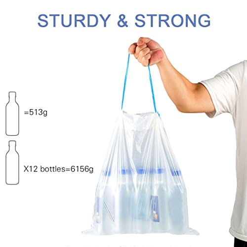 Charmount 4 Gallon Trash Bags - Drawstring small trash Bags for Bathroom, Kitchen, Bedroom, Office, 60 Count (Upgraded - Easy to Separate)… - size: 1 Count (Pack of 60)