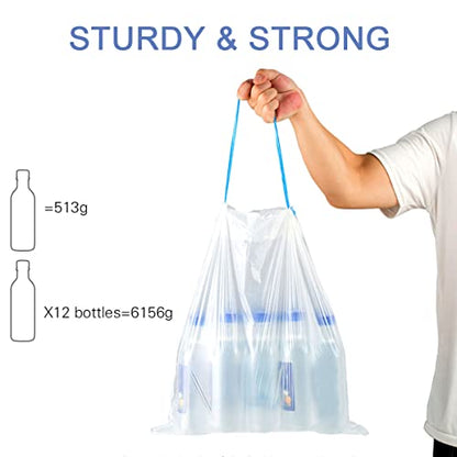 Charmount 4 Gallon Trash Bags - Drawstring small trash Bags for Bathroom, Kitchen, Bedroom, Office, 60 Count (Upgraded - Easy to Separate)… - size: 1 Count (Pack of 60)