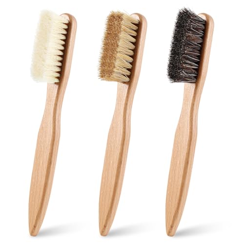 3 Pcs Wood Laundry Stain Brush Stain Remover Brushes with Boar Bristle Small Stain Brush for Clothes for Scrubbing Stains from Furniture Fabric Leather(3 Pcs C) - style: 3 Pcs C