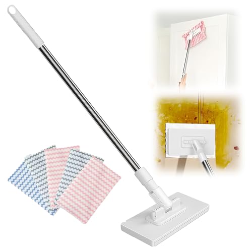 Snapy Gripl Minil Mopa Cleanc,2026 New Clipc Mopa Workss Bothl Dryy and Wetq Cleaning,Suitableba for cleaningba wardrobeba wallssa，Zero Touch Minil Mopa One-Touchh Clothh Replacementt (White) - color: White