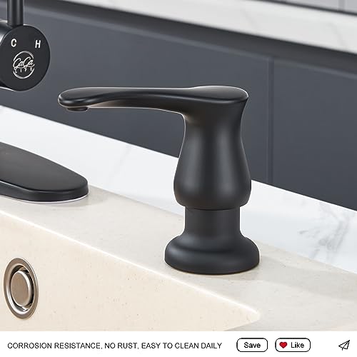 GAGALIFE Kitchen Sink Soap Dispenser Matte Black, Under Sink Soap Dispenser with 40" Silicone Extension Tube, Say Goodbye to Frequent Refills - color: Matte Black, size: with Hose
