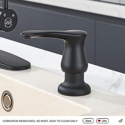 GAGALIFE Kitchen Sink Soap Dispenser Matte Black, Under Sink Soap Dispenser with 40" Silicone Extension Tube, Say Goodbye to Frequent Refills - color: Matte Black, size: with Hose