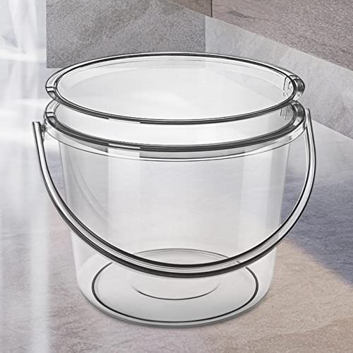 Milageto Clear Water Bucket with Lid and Handle, PETG Portable Pail for Household Cleaning, Car Washing, Camping, and Gardening
