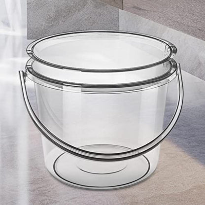 Milageto Clear Water Bucket with Lid and Handle, PETG Portable Pail for Household Cleaning, Car Washing, Camping, and Gardening