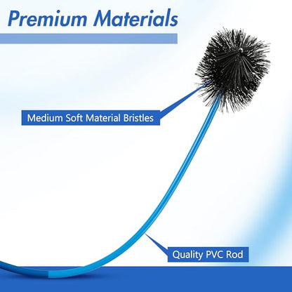 3 Pcs Condensate Trap Flexible Drain Brush, 16 Inch AC Drain Line Cleaning Brush for AC & HAVC Condensate P Trap, Blue - color: Blue, size: 16 Inch