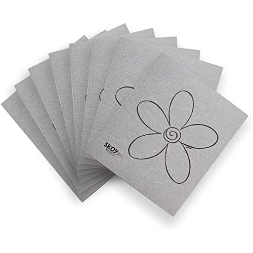 Skoy Cloth, 8-Pack Versatile Swedish Dishcloths for Kitchen and Household Use, Reusable Cleaning Cloths, Planet-Friendly, Dishwasher and Dryer-Safe, Gray - color: Gray, size: 8-Pack