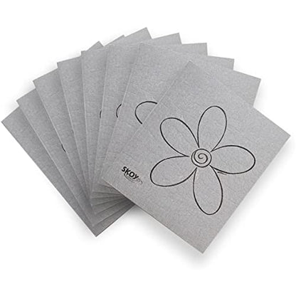 Skoy Cloth, 8-Pack Versatile Swedish Dishcloths for Kitchen and Household Use, Reusable Cleaning Cloths, Planet-Friendly, Dishwasher and Dryer-Safe, Gray - color: Gray, size: 8-Pack