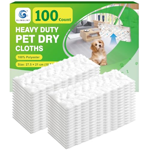 GLIMGLINT Heavy Duty Dry Sweeping Cloths Compatible with Swiffer Sweeper, Disposable Duster Mop Pads Refills for Floor Cleaning, Pet Hair, Dust and Dirt, Dry Cloths for Wood Floors, 100 Count - size: 100 Count