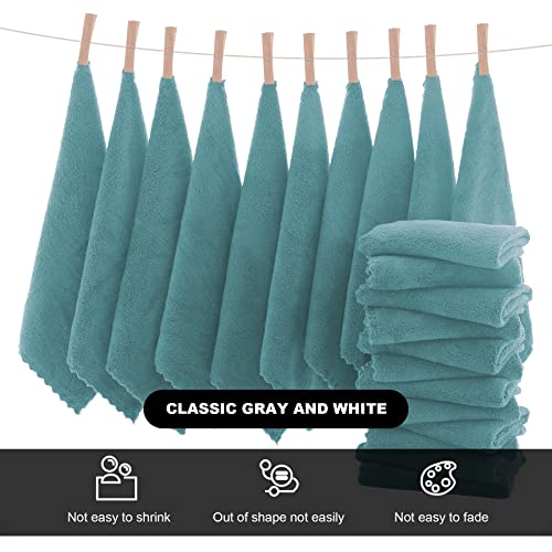 MOONQUEEN Microfiber Facial Cloths Fast Drying Washcloth 12 Pack - Premium Soft Makeup Remover Cloths - Teal - color: Teal, size: 12x12 Inch (Pack of 12)