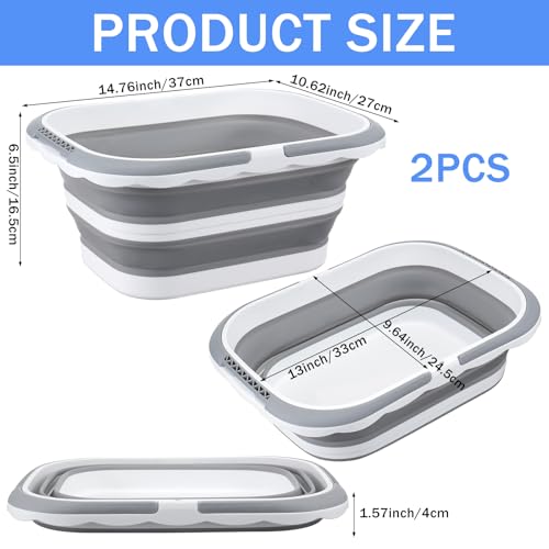 2 Pack Ice Buckets for Parties, Foldable Beverage Tub, Collapsible Ice Bucket for Wine Beer Champagne, Large Beer Ice Buckets Drink Cooler, Space Saving Ice Storage Tub Ice Cube Bin (8.5L*2) - color: Wave