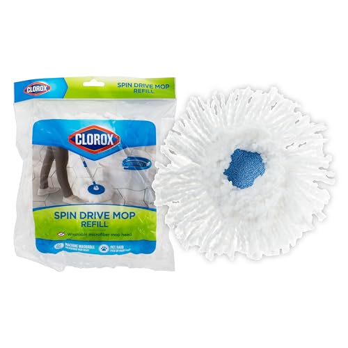 Clorox Spin Dry Mop Machine-Washable Refill Head, One Refill, White - size: 1-Pack