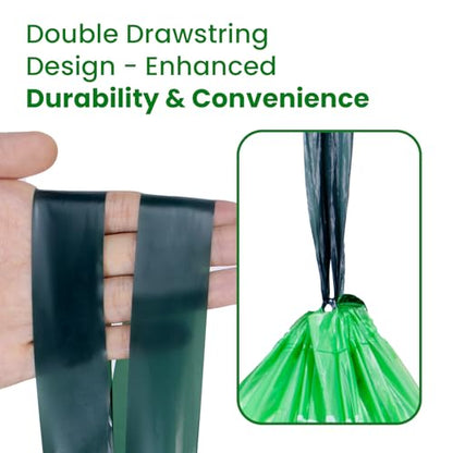 3 Gallon Compostable Trash Bags Drawstring, Heavy Duty Extra Thick 0.9 Mil, 45 Bags, Fits 2.6, 3, 4, 5 Gallon Countertop Bin Kitchen Food Scrap Waste Bag, ASTM D6400 - size: 3 Gallon