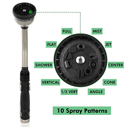 RESTMO Watering Wand Heavy Duty, Metal Water Hose Sprayer for Garden, High Pressure | Thumb Flow Control | On/Off Valve, Ideal for Outdoor Lawn & Plant Watering, Car & Pet Washing