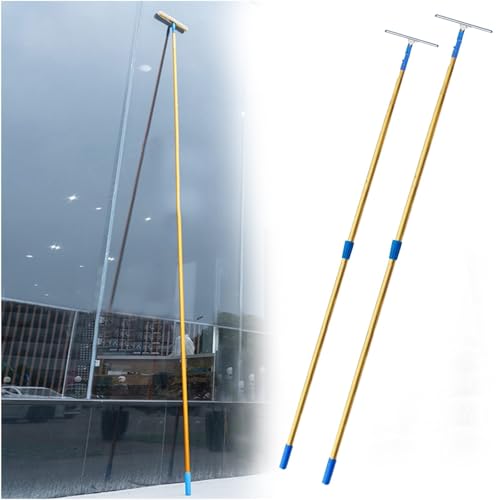 Professional Window Cleaner with Long Handle, Indoor Outdoor Windows Cleaning System with Extension Pole, Window Squeegee Professional Kit for Housekeeping(2PCS,L 21ft/6.5m) - color: 2pcs, size: L 21ft/6.5m