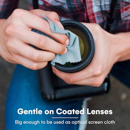 Care Touch Eyeglass Cleaning Cloth - 12 Pack of Microfiber Cleaning Cloth for Glasses, Lenses, Phones and Screens - Large, Lint-Free, Reusable and Scratch-Free - 6 x 7 Inches - Blue - color: Blue, style: 12 Count