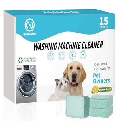 Washing Machine Cleaner -15 Pack, Formulated for Pet Owners | Compatible with HE, Top & Front Load Washer | Septic Safe | Fresh Scent | Removes Residue | Remove Stubborn Pet Hair - color: Green 15 Pack