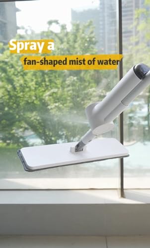 Spray Mop with Microfiber Cleaning Pads, Paddle Brush, 360° Swivel Head, and 250 mL Refillable Bottle, Deep Floor Bathroom, Kitchen, and Whole Home Clean, Includes Paddle Brush