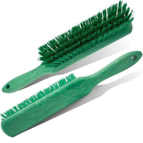 SPARTA 8 Inch Soft Counter Brush with Polyester Bristles and 5 Inch Handle, Color Coded Handheld Broom for Tables Countertops and Foodservice Surfaces, 13 Inch Overall Length, Green, Pack of 6 - color: Green