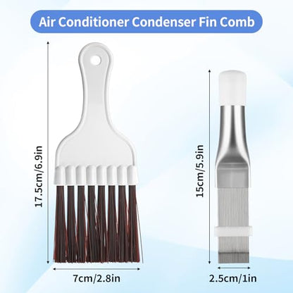 Air Conditioner Condenser Fin Comb, 2 pcs Coil Cleaning Brush, AC Coil Comb Whisk Brush, Evaporator Radiator Refrigerator Repair Tool