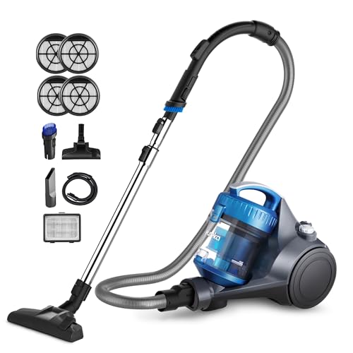 Eureka Bagless Canister Vacuum Cleaner, Lightweight Vac for Carpets and Hard Floors, w/Filter, Blue, Whirlwind NEN110B - color: W/ Filter, Blue