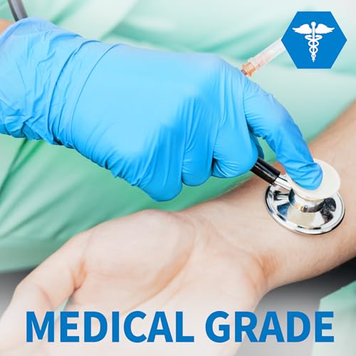 Medguy Medical Blue Nitrile Disposable Exam Gloves, 4 Mil 100 Pcs Powder-Free Latex-Free Food-Safe for Lab Cooking Cleaning - color: Small (Blue)